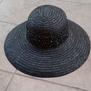 Black and Gold Sun, Stars and Moon Straw Hat